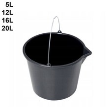 Plastic Bucket Black Heavy Duty Standard Builders Equestrian Various sizes