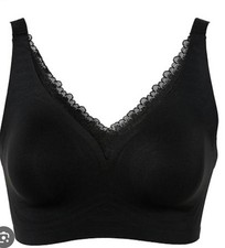 Rhonda Shear 2 Pack Infinity Edge Gel Bra With Lace Size 3XL Black QVC