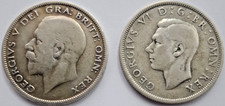 2× Pre-1947 UK Silver Half