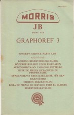 Morris JB Owners Illustrated Parts List original AKD 1223A (printed 1961)