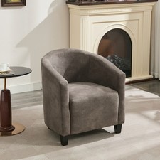 Bronzing Fabric Tub Chair Upholstered Club Chair for Living Room Bedroom 