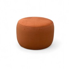 Fabb 'Ezra' Rust Orange Round Footstool Small Velvet Upholstery Stool BRAND NEW