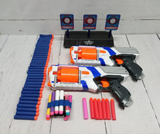 2 Nerf Guns Elite Strongarm Foam Bullets and Battery Operated Pop up Target