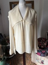 Louis Feraud Cream Peter Pan Collar Blouse Size 10