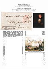 E-GB Free Front 1826 signed W Huskisson, MP Morpeth Chichester Liverpool Harwich