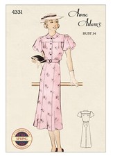 1930s Cape Sleeve Tea Dress