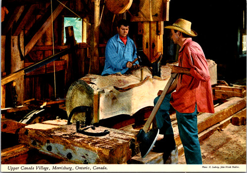 Vintage postcard sawmill - vintage,