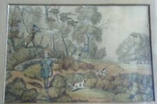 Alkin / Pollard Pheasant Shooting Antique Hand Coloured Stipple Engraving 1844