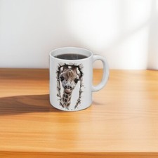 Cute Giraffe Mug Cracked Wall Animal Design Ceramic Coffee Tea Cup Gift 11 oz