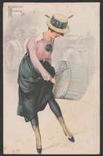 WW1 Art Glamour Postcard Woman