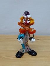 Vintage 1970s Murano 23cm Art Glass Clown Figurine - No Damage 