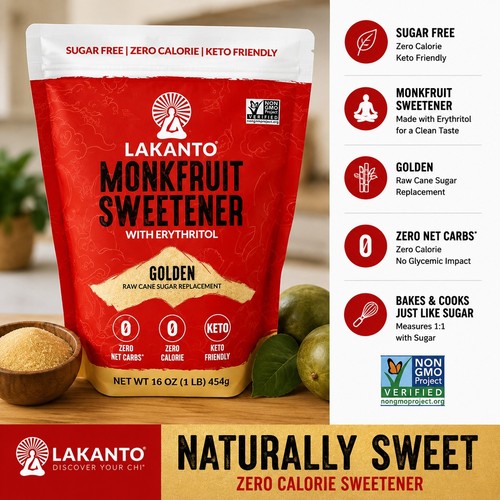 Lakanto monk fruit sweetener - lakanto,