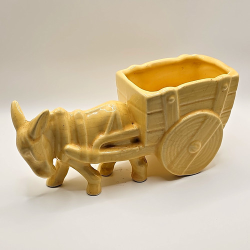 Mccoy ceramic donkey - ceramic, cart