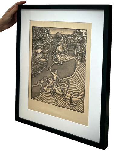 Vintage balinese drawing ink - balinese,