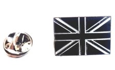 Union Jack Flag Black Metal Enamel Pin Badge Great Britain GB