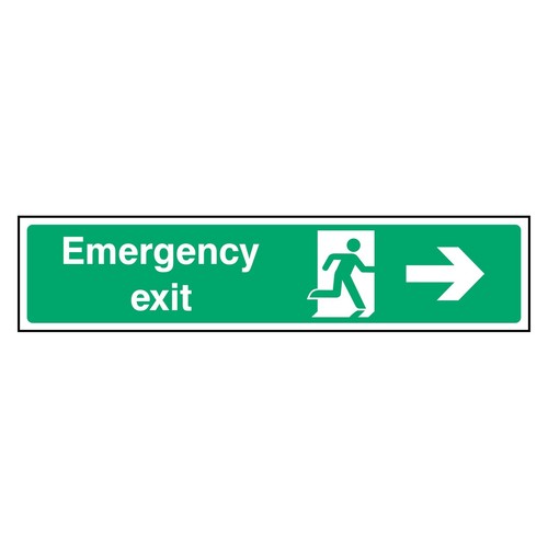 Emergency exit right sign - sign, or
