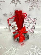 A Real Lump Of Coal Naughty Nice Christmas Stocking Filler Gift Velvet Bag Poem