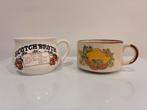 Vintage soup mugs set 2 - soup,