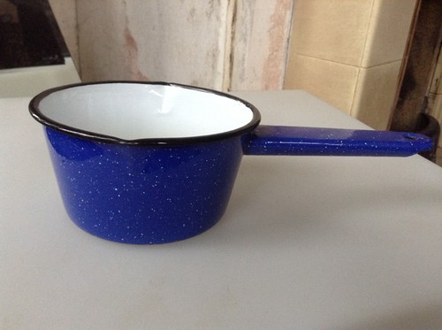 Vintage blue speckled enamel - blue,