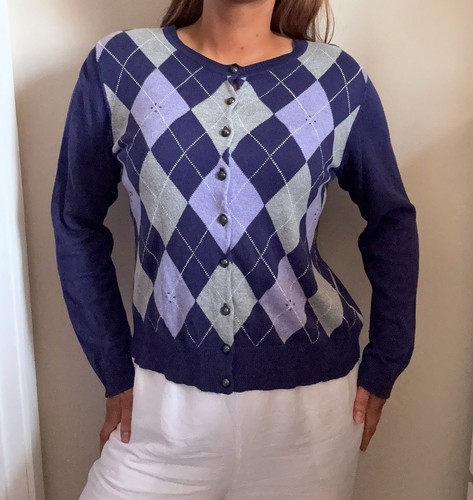 Purple grey argyle - purple,