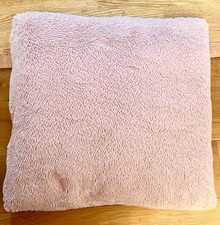 Pink Fleece Cushion, Soft And Fluffy, Measures 50cm X  50cm, Very Good Condition