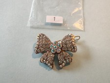Rhinestone Bow Hair Clip Or