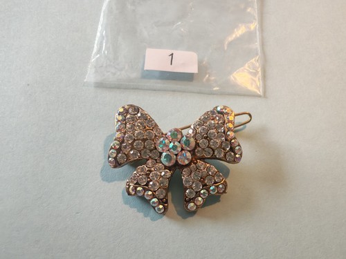 Rhinestone bow hair clip - hair, or