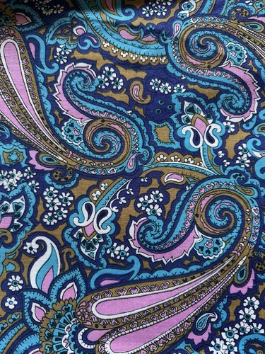 Vintage fabric paisley - paisley, blue