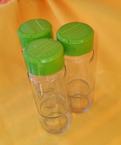 Glass spice jar set - jar, green