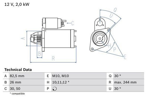 Bosch starter motor - bosch,