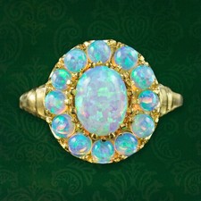 VICTORIAN STYLE OPAL CLUSTER RING