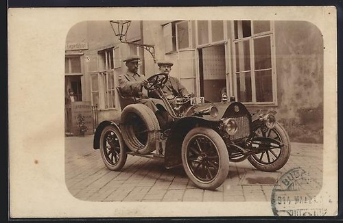 Photo postcard car convertible - postcard,