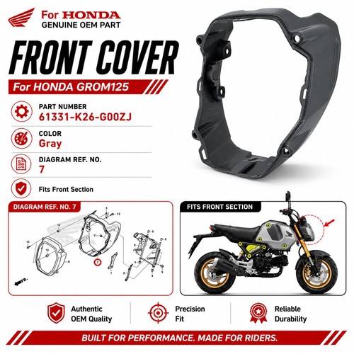 Front headlight cover gray - front,