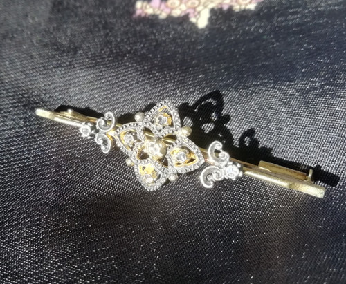 Antique silver gilt diamond - antique,
