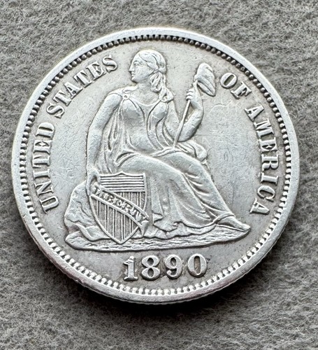 1890 seated liberty one dime - 1890,