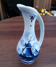 vintage Genuine Delft Small Handpainted Jug/Vase Windmill Late 50s Early 60S