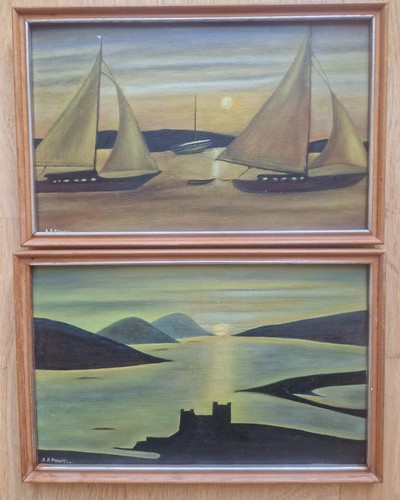 Pair scottish oil - oil, paintings