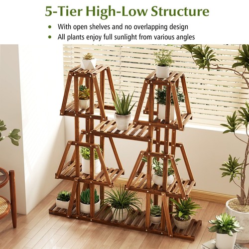 Wood plant stand - 5-tier, 10