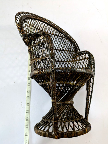 Vintage mini wicker peacock - mini,