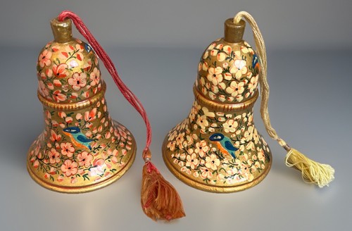 Paper mache bell ornaments - bell,