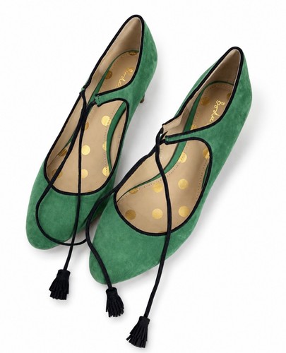 Boden green suede leather lace