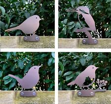 Kingfisher Robin Blackbird Bird Steel Garden Fence Topper Ornament