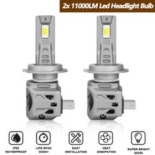 2x H7 LED Headlight Bulbs Kit 11000LM 6000K 60W Super White Led Canbus Bulbs UK
