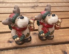 2 X Christmas Vintage Moose