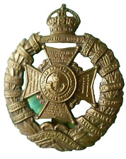 Tower Hamlet Rifles Brigade Cap Badge KC Brass Slider Antique Original