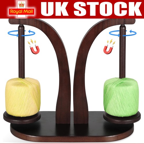 Wooden yarn holder - wooden, wool
