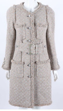 Chanel Beige Blue Tweed Jacket