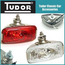 Classic Mini Reverse Light & Fog Lamp 12v Glass lens Stainless Steel Back PAIR