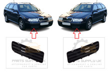 NEW FOR SKODA OCTAVIA (1U) 2001 - 2004 FRONT BUMPER FOGLIGHT GRILL BLACK PAIR
