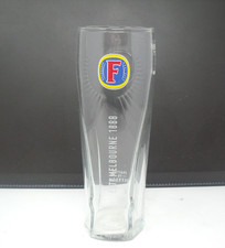Fosters Melbourne Embossed Tall Pint Glass Toughened Pub Mancave Breweriana